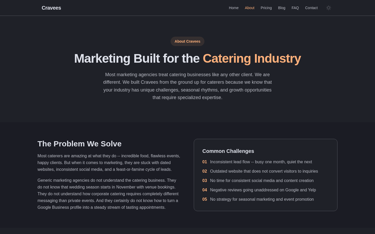 About. catering-only positioning