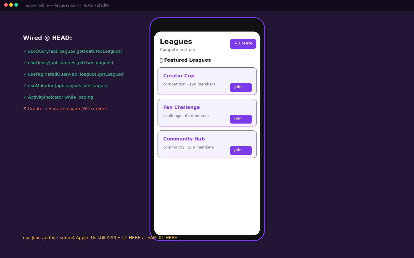 Mobile leagues