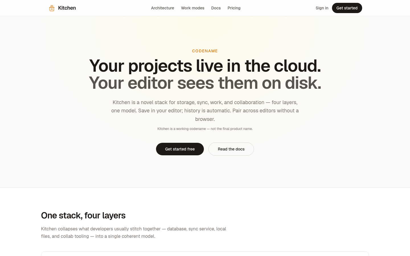 Kitchen home: cloud-native project store