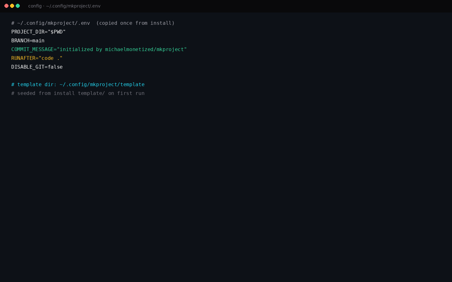 Config env