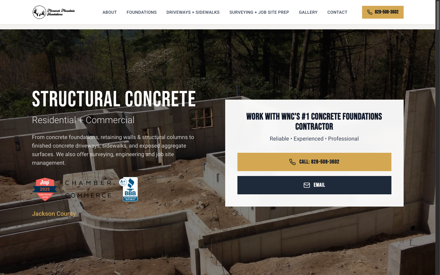 Monarch Mountain Foundations Next rebuild hero. Structural Concrete