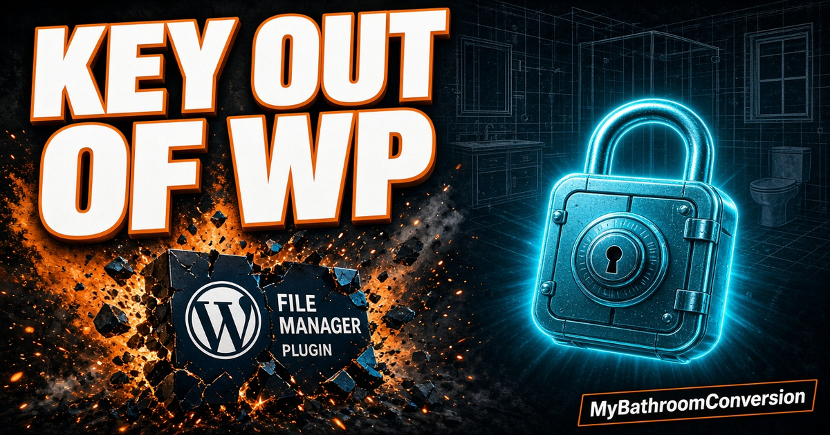 MyBathroomConversion: WP File Manager gone, Salespromis key moved to env