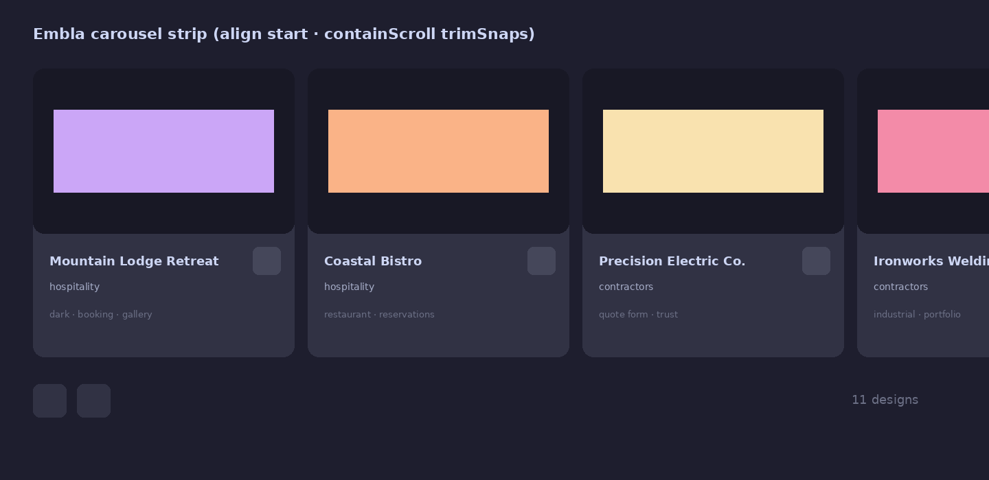Embla carousel strip
