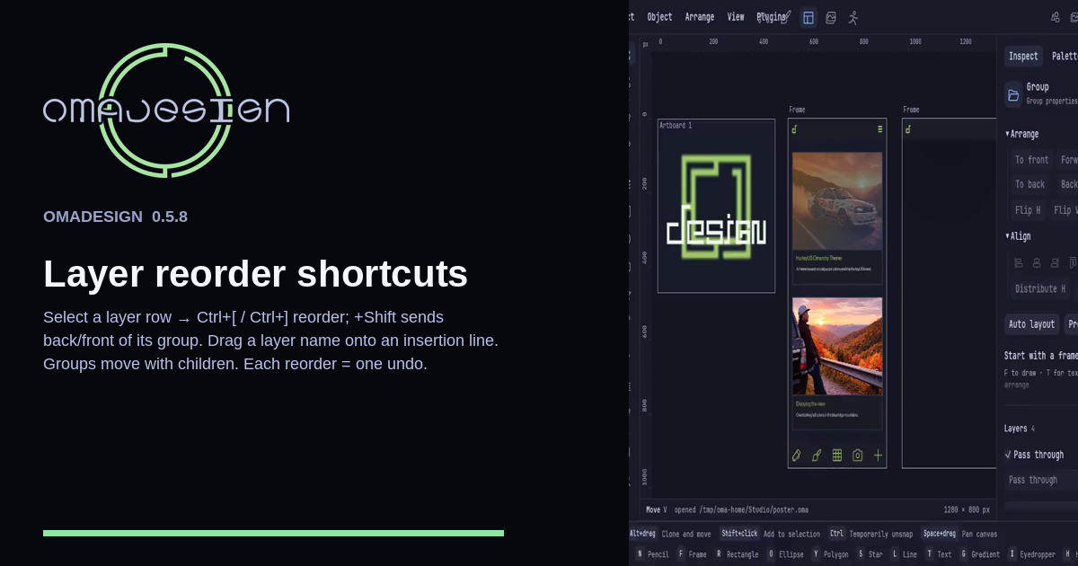 Layer reorder shortcuts