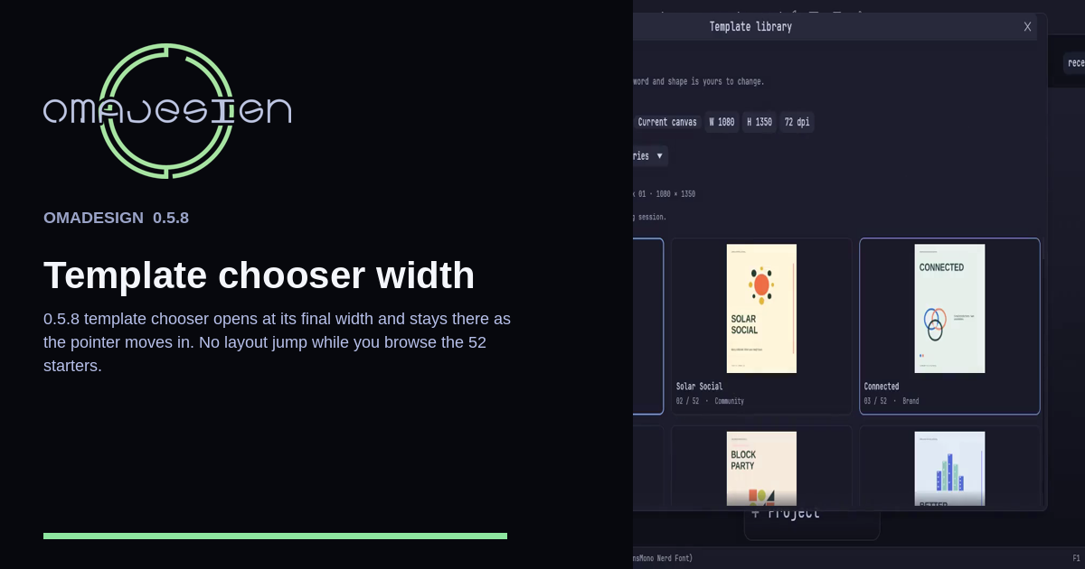 Template chooser width