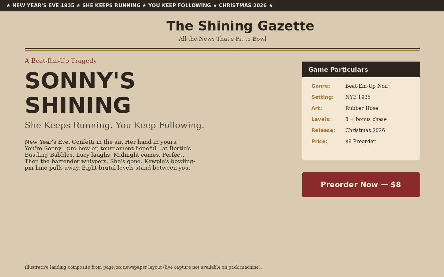 The Shining Gazette landing composite