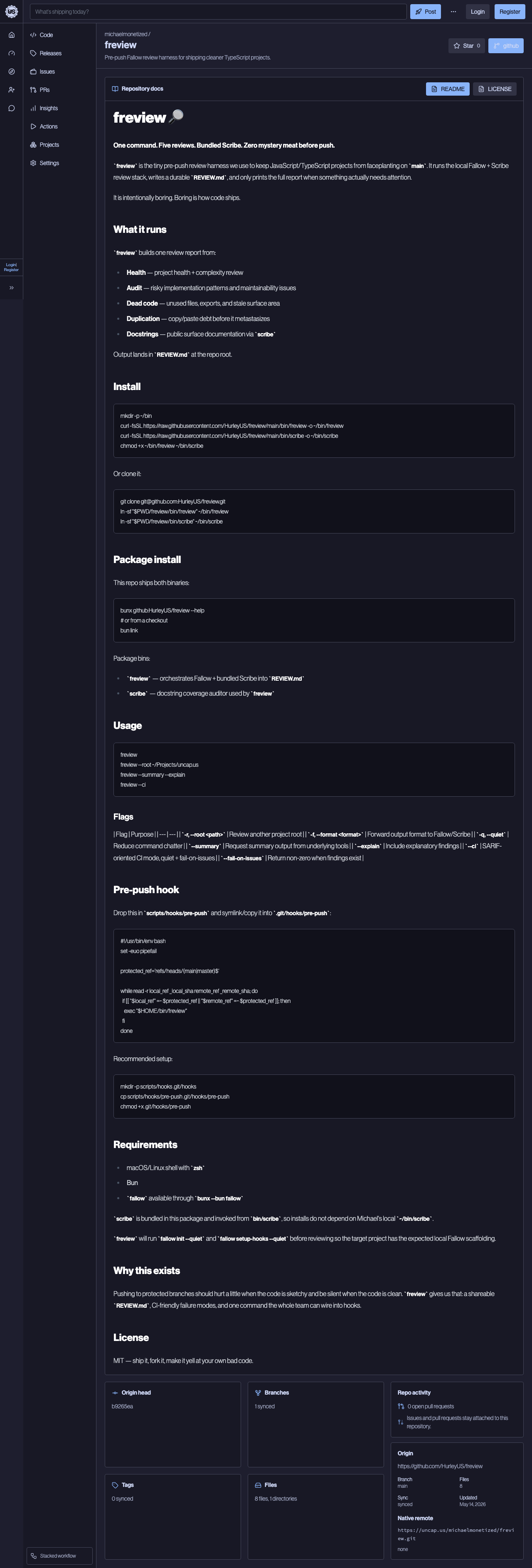 README-first repository home from launch gallery